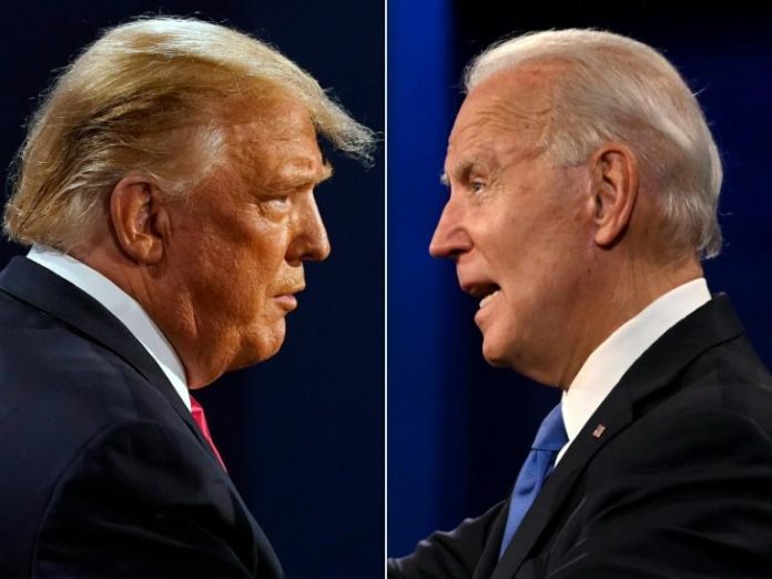 Donald Trump et Joe Biden lors du débat présidentiel organisé le 22 octobre 2020 Nashville, dans le Tennessee afp.com - Morry GASH, JIM WATSON