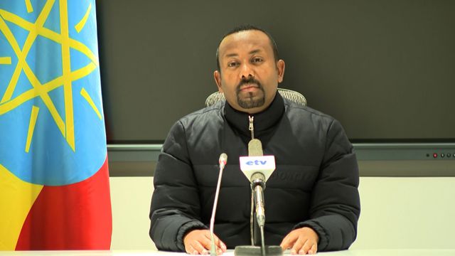 Le Premier ministre éthiopien Abiy Ahmed annonce le lancement d'opérations militaires au Tigré, le 4 novembre 2020. afp.com - -
