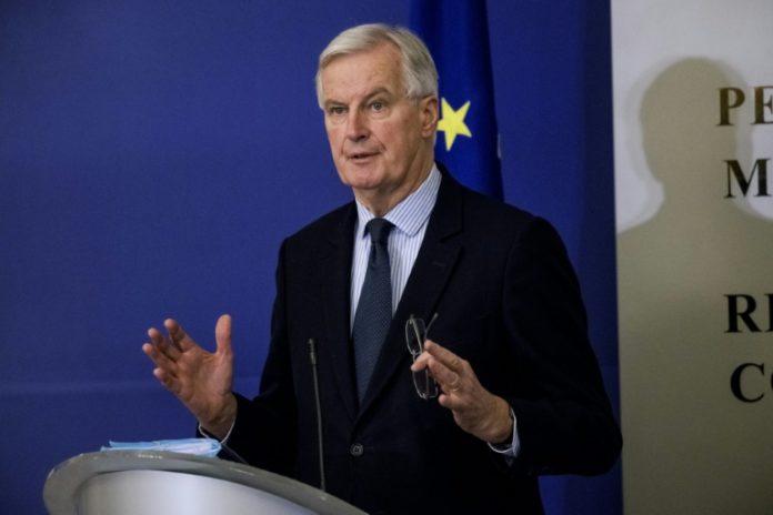 Le négociateur en chef de l'Union européenne pour le Brexit, Michel Barnier, le 19 décembre 2017 à Sofia (AFP - Dimitar DILKOFF)