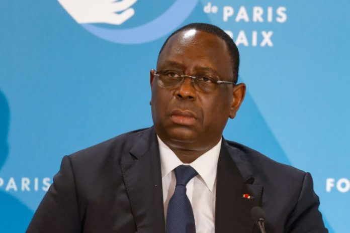 Le président sénégalais Macky Sall lors d'une conférence à Paris, le 12 novembre 2020. afp.com - Ludovic MARIN
