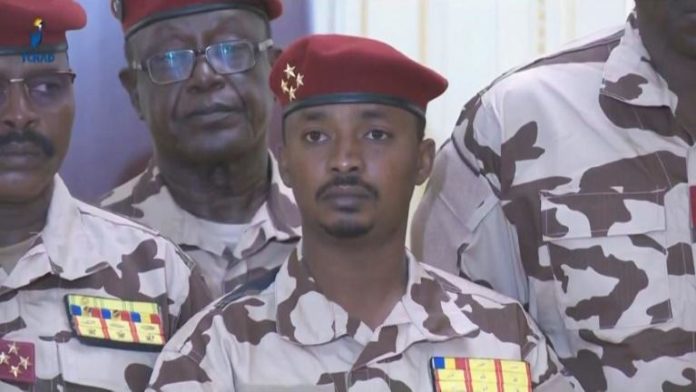Photo de Mahamat Idriss Déby, le fils de l'ex-président tchadien Idriss Déby Itno, extraite d'une vidéo obtenue par l'AFPTV auprès de Tele Tchad, le 20 avril 2021 afp.com - -