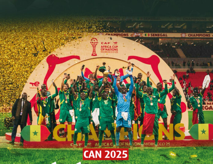 Joueurs du Maroc et du Sénégal lors de la finale de la CAN 2025 (si la photo montre bien les deux équipes).